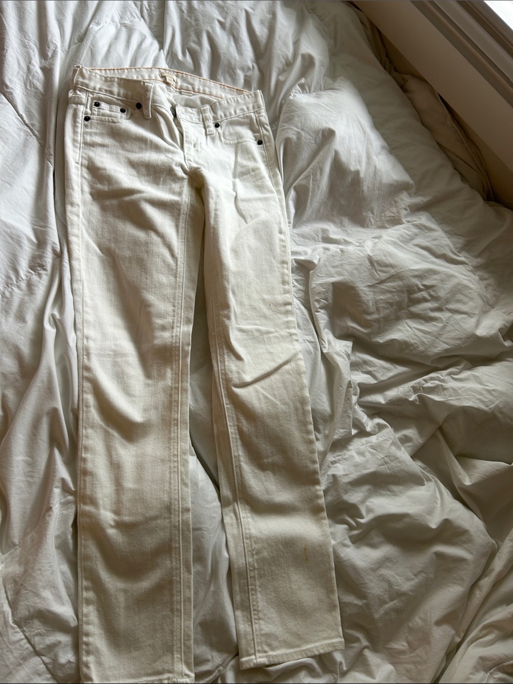 J. Crew White Pants with Contrast Topstitching